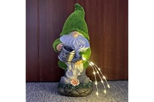 HEMORE GNOME de Jardin, Statues de GNOME Afflux de 11 Pouces avec arrosage Peut léger, Ornement de Paysage de Jardin pour décoration de pelouse de Cour