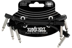 Ernie Ball Cavo patch Flex da 7,5 cm - Nero - Confezione da 3