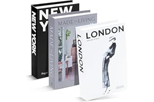 ENUTROF Książki dekoracyjne książka 3 szt. fałszywy dekoracyjny do dekoracji wnętrz regał stolik kawowy półki (LONDON)