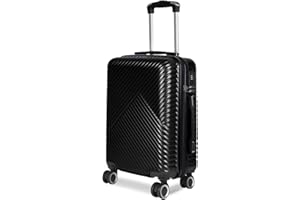 MERCURY TEXTIL- Maleta de Viaje Cabina, Mediana, Grande, rígida 100% de Polipropileno y ABS, Ruedas Giratorias, Prácticas y Ligeras con Cierre de Seguridad. (Negro, Grande)