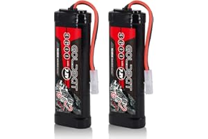 GOLDBAT 7.2V NiMH Battery 3600mAh 7.2V RC Battery with Tami ya Connector for RC Cars RC Off-Road Vehicles RC Airplanes and your various RC hobbies（2 packs）