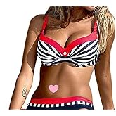 Costume Bagno Push Up Donna - Bikini Imbottito Regolabile Stampa Floreale