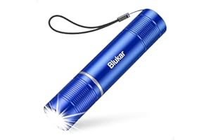 Blukar LED Taschenlampe Aufladbar, Superhelle Zoombare Mini Torch mit 4 Lichtmodi und Langer Betriebsdauer, Wasserdichte Taktische Handlampe für Camping, Wandern, Outdoor, Notfäll - Blau