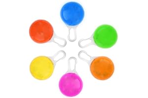 POSYLANE LED Dog Collar Light Clip-On Pet, 6 Pack Flashing Dog Lights for Collars Waterproof Keychain Light with 3 Modes for Night Time Walking Running Camping Climbing Cycling Enhance Visibility
