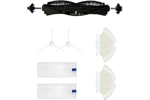 HMHAMA HMHAM - Parti di ricambio compatibili per aspirapolvere robot Tefal Rowenta X-Plorer Serie 75 RG7687 RR7684WH, 1 spazzola principale, 2 spazzole laterali, 2 filtri, 2 panni per mocio