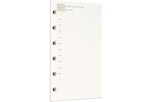 Zelten Ricarica di fogli di carta perforata per raccoglitori a 6 fori, organizer, agenda personale per quaderni (Pianificatore giornaliero A7/6 Hole)