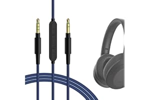 GEEKRIA QuickFit - Cavo audio con microfono, compatibile con cavo Sony WH-1000XM5 1000XM4 XB910N XB900N, cavo stereo di ricambio AUX da 3,5 mm con microfono in linea e controllo del volume (1,2 m)