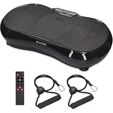 Vibration Platform, Vibration Platform, with LCD Screen and Remote Control- 200W, 53x32.5x12cm, Home Training, Reduce Fat and Shape (Black