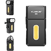 Klarus E8 Pocket Torch with 180&deg; Rotating Head and Triple Light - 1000 Lumens, Rechargeable, IPX6 Waterproof, Magnet,Clip (ED