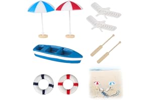 EnixwH Miniature Spiaggia Micro Paessaggio, Mini Decorazioni da Spiaggia, Miniature Spiaggia Decorazione, Adatto per Micro Paesaggio da Spiaggia Fai-Da-Te, Decorazione della Casa delle Bambole