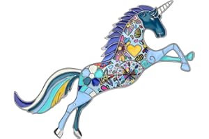 DUOWEI Cute Enamel Unicorn Horse Brooch Pins Fantasy Animals Accessories for Women Girls