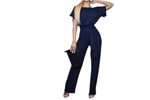 TSWRK Monopezzi e Tutine da Donna Moda Tutine Intere di Colore Solido Pagliaccetti Lungo Casual Jumpsuits Sexy Senza Spalline Playsuits a Manica Corta Rompers Colore Scelta