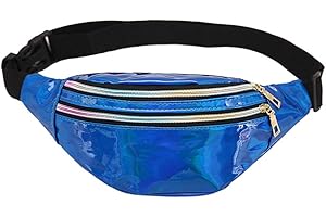 Mujeres de Moda Riñoneras Deportivas, Morbuy Impermeables Plegable Brillante Holograma Bolsas de Cintura Bolsillos de Cremallera Correa Ajustable para Running Fiestas