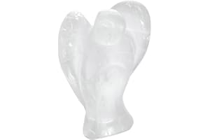 ‎NUPUYAI Nupuyai Engel Edelstein Schutzengel Figur Kristall Taschenengel Heilstein Talisman Glücksbringer Engelsstatue Fengshui Dekoration(Bergkristall)