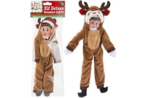 Elves Behavin' Badly" 500160 - Traje de elfo de reno con cuernos, paquete de 1 unidad, color marrón, accesorio de 12 cm x 45 cm x 35 cm, talla única