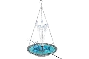 HOHOVYVY Fontaine solaire pour extérieur, bain d'oiseaux, solaire, avec fontaine, jeu d'eau, à énergie solaire, pour jardin, terrasse, balcon (gris)