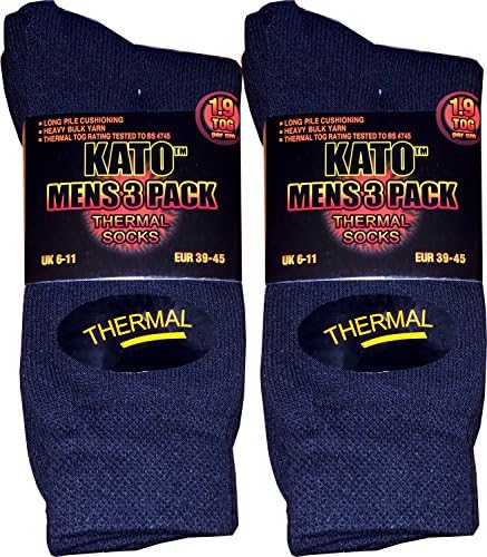 6 Pairs Mens kato Thermal Socks 1.9 Tog GTM-1935