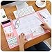 Price comparison product image Multifunctional Office Desk Pad, 25.6' x 12.6'' Waterproof Desk Mouse Pad Mat with 2018-2019 Calendar, Phone Holder, Pockets and Planner Cards (Pink-)