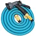 Produktbild Yuno 100 FT Gartenschlauch Expandierbares Massivem Messing Befestigung Hahn Kutteln Latex Schicht Kern Strecken Stoff 8 Funktionen Sprühgerät, Wasser Schlauch erweitert bis zu 30m Blau