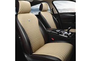 Menifomory Beige Universal Seat Covers Leather Seat Cushions Luxury Seat Protector 2/3 Covered 11PCS Fit Car/Auto/Truck/SUV/Van (A-Beige)