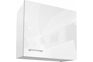 BERLIOZ CREATIONS PRIMA PG6HPB Hängeschrank für Küche, 1 Dekortür in glänzendem Weiß, 60 x 33,3 x 55,4 cm, 100 Prozent französische Herstellung