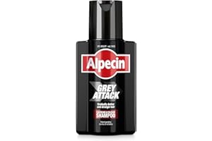 ‎ALPECIN Alpecin Grey Attack & Color szampon zapobiegający wypadaniu włosów, stopniowy efekt koloryzacji, wzmocnienia włosów, naturalny efekt koloryzacji, zmniejsza widoczność siwych włosów, 1 x 200 ml