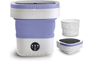EURCRBU Portable washing machine,Mini Washer, 12L upgraded large capacity foldable Washer, 3 Modes Timing Cleaning, for Socks, Baby Clothes, Towels and Small Items - Purple