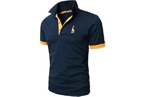 GHYUGR Polo Uomo Basic Manica Corta Tennis Golf T-Shirt Ricami Fulvi Maglietta Poloshirt Camicia