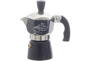 VISY CAFFETTIERA 1/2 TAZZA EDUARDO MOKA MACCHINA DA CAFFE' IN ALLUMINIO ARGENTO/NERO PER CAFFE' ESPRESSO ITALIANO IDEA REGALO