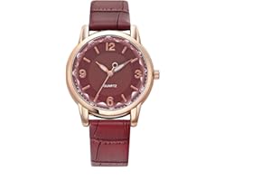 BASFUR Montre Bracelet pour Femme, Montre à Quartz analogique Fashion pour Femme avec Bracelet en Cuir