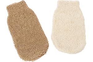 XUZOPIM 2 Stück Exfoliating Gloves Body Exfoliating Gloves Washable Shower Gloves Linen Scrub Glove For The Body Shower Scrubbing Gloves Exfoliating Tools For Men Women Children