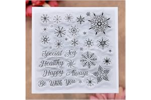 KWELLAM Tampons transparents pour la fabrication de cartes et le scrapbooking Motif flocon de neige