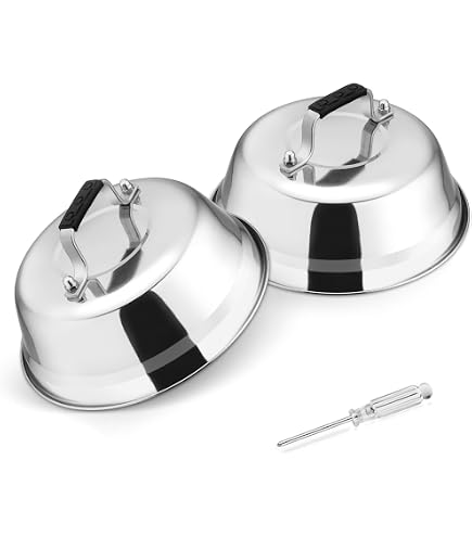 Cloches à Hamburger En Inox - Lot De 2 Cloches Avec Tournevis Pour Cuisson Vapeur