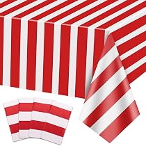 100 tovaglioli a righe rosse e bianche, tovaglioli di carta per feste di carnevale e circo, per feste di carnevale, feste di compleanno per bambini, baby shower