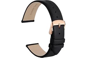 WOCCI Bracelets de Montre élégants, Bandes de Remplacement en Cuir Véritable, Boucle en Acier Inoxydable, 8mm 10mm 12mm 13mm 14mm 16mm 18mm 20mm 22mm