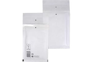 GLOBAL PACK 200 Stück Luftpolsterumschläge Luftpolstertaschen Versandtaschen 1/A 120x175 mm weiß