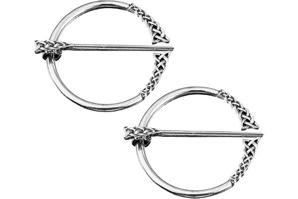 QUARKZMAN Vintage brosch för män och kvinnor, Silver | Brosch cape klämma halsduk nål axelstycken kofta brosch spänne kvinnor män kostymtillbehör
