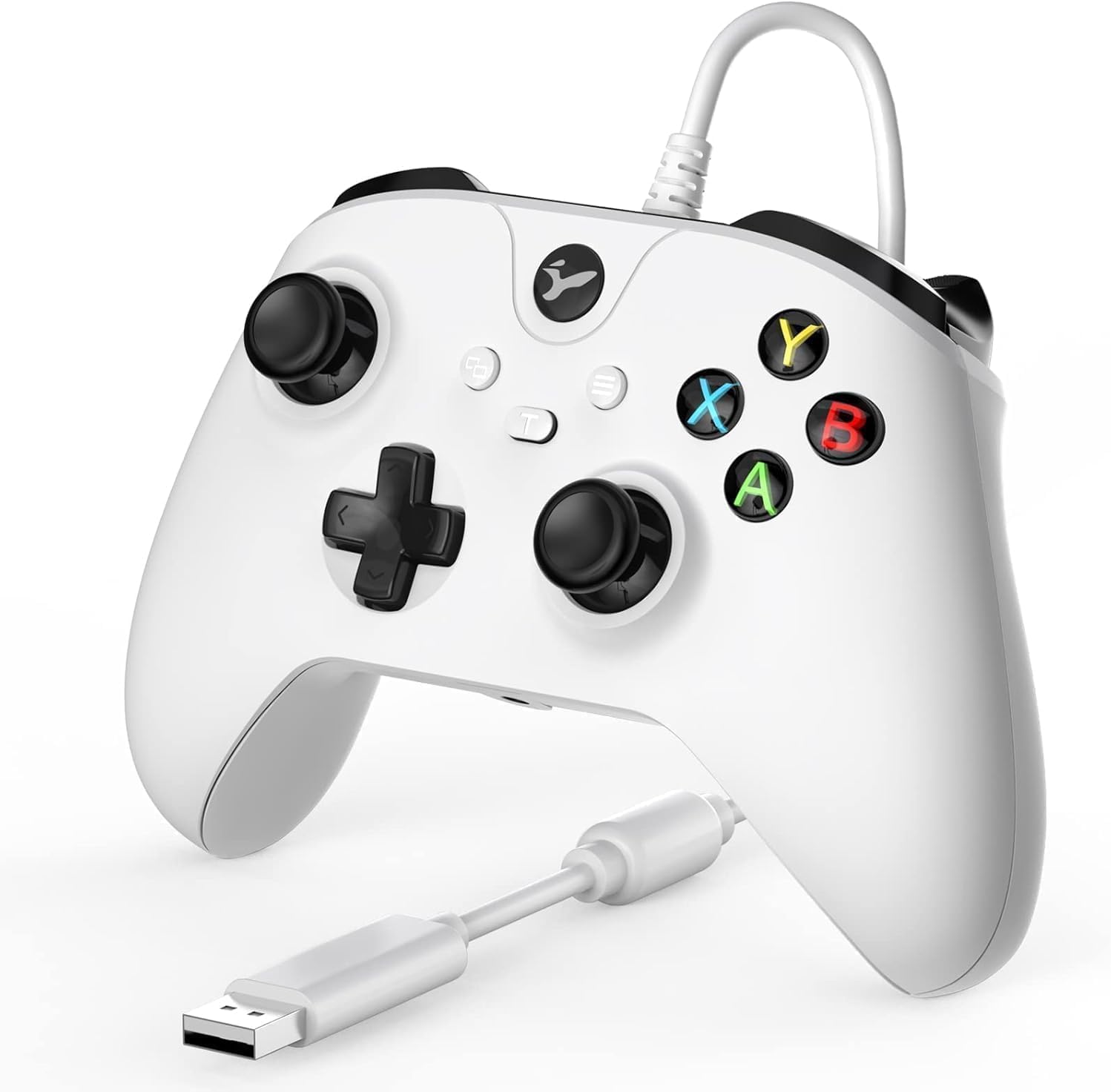 YCCTEAM Wired Controller for Xbox One, Wired Xbox one USB Gamepad Controller Compatible with Xbox One/S/X/PC Windows 10/11 with 3.5mm Headset Audio Jack(White)