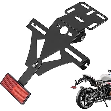 Support De Plaque Porte Plaque D'immatriculatio pour CFMOTO 450MT 2024 Support De Plaque D'immatriculation Moto Éliminateur Garde-Boue Support Cadre Arrière Éclairage Plaque LED pour CF-Moto 450 MT