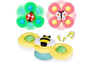 SBWBZB Toys Suction Spinners for Babies,Spinners for Baby Spinnertoy 0-6 Months,Bath Toy for 1-3 Year Old Boys Girls Birthday Gifts Age 1 2 3 Boys Girls Travel Plane Toy 1 2 3 BabyToy 0-6-12 Months