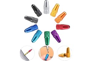 EMAGEREN 20 Pcs Bouchons de Valve en Alliage d'Aluminium Bouchon Pneu 10 Couleurs Différentes Capot de Valve Capuchon Valve Bouchon Pneu Velo Anti-Corrosion Anti-Fuite Anti-poussière pour Vélo VTT