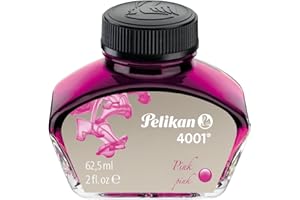 Pelikan® Atrament do piór wiecznych Butelkowy 4001 62,5ml Tusz Kałamarz | Zmywalny Spiralny Intensywny kolor | Kaligrafia Pisanie ręczne Do szkoły Pracy Biura | Różowy