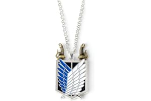 Ticome Wings of Freedom Pendant Necklace,Scout Regiment Badge Alloy Necklace,Suitable for Wearing at Anime Themed Gatherings,Anime Cosplay Gifts for Girls Teens Women Men