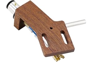 RONYME Plattenspieler-Headshell aus Holz, Aluminiumlegierung, Ersatz-Audio-Phono-Tonabnehmer