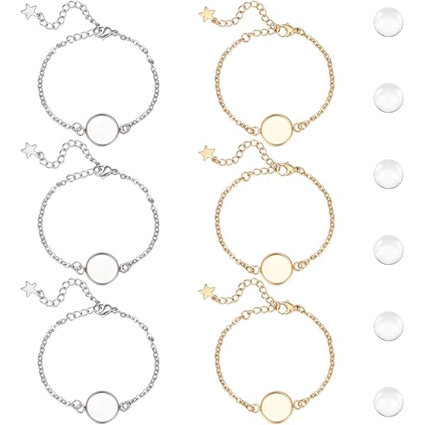 Kit Braccialetti Fai Da Te - 10 Base 20mm Con Cabochon In Vetro - Regolabili, Per Personalizzare Con Foto O Disegni - Foto 7