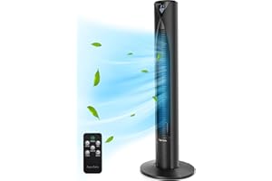 Taylor Swoden Ventilatore a Torre da 96 cm, con Oscillazione a 70°, Silenzioso e Perfetto per Rinfrescare la Camera da Letto, 45W, 3 Velocità, 4 Modalità e Timer di 12 Ore per Casa e Ufficio, Nero