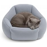 Kedi ve K&ouml;pek Yatağı Yumuşak Dokulu Yıkanabilir, Peluş, 45 cm (Gri)