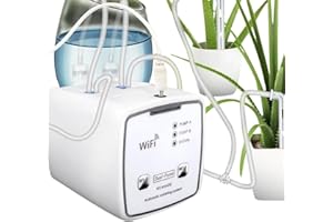 KKNOON Système d'arrosage automatique DIY, Contrôleur de pompe double WIFI, Kit D'arrosage Goutte à Goutte Automatique avec 15m Tuyau, Contrôle à APP du Mode d'arrosage pour Arrosage Plante Vacances