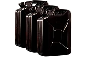 Oxid7® 3x Bidón metálico de combustible 20 litros negro | Apto para gasolina, gasóleo y bioetanol | Bidón de gasolina 20L con homologación UN y homologado