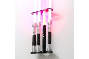 HHUXIUE Lightsaber Wall Mount Lightsaber Stand Sword Shelf Suitable for Lightsaber Stand Lightsaber Display Swords Lightsaber Sword Wall Mount (Negro 4 agujeros)